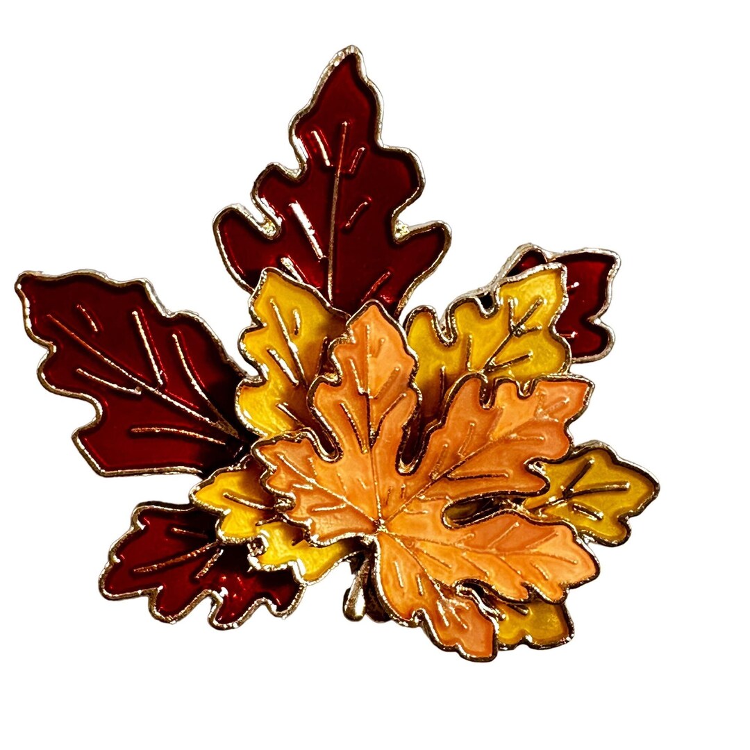 Autumn Leaves Lapel Pin Fall Harvest Holiday Halloween Brooch Badge ...