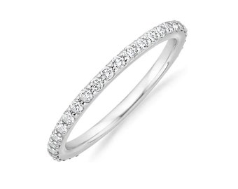 1.3mm Full eternity band rings | Pave thin rings | 925 Sterling Silver band rings