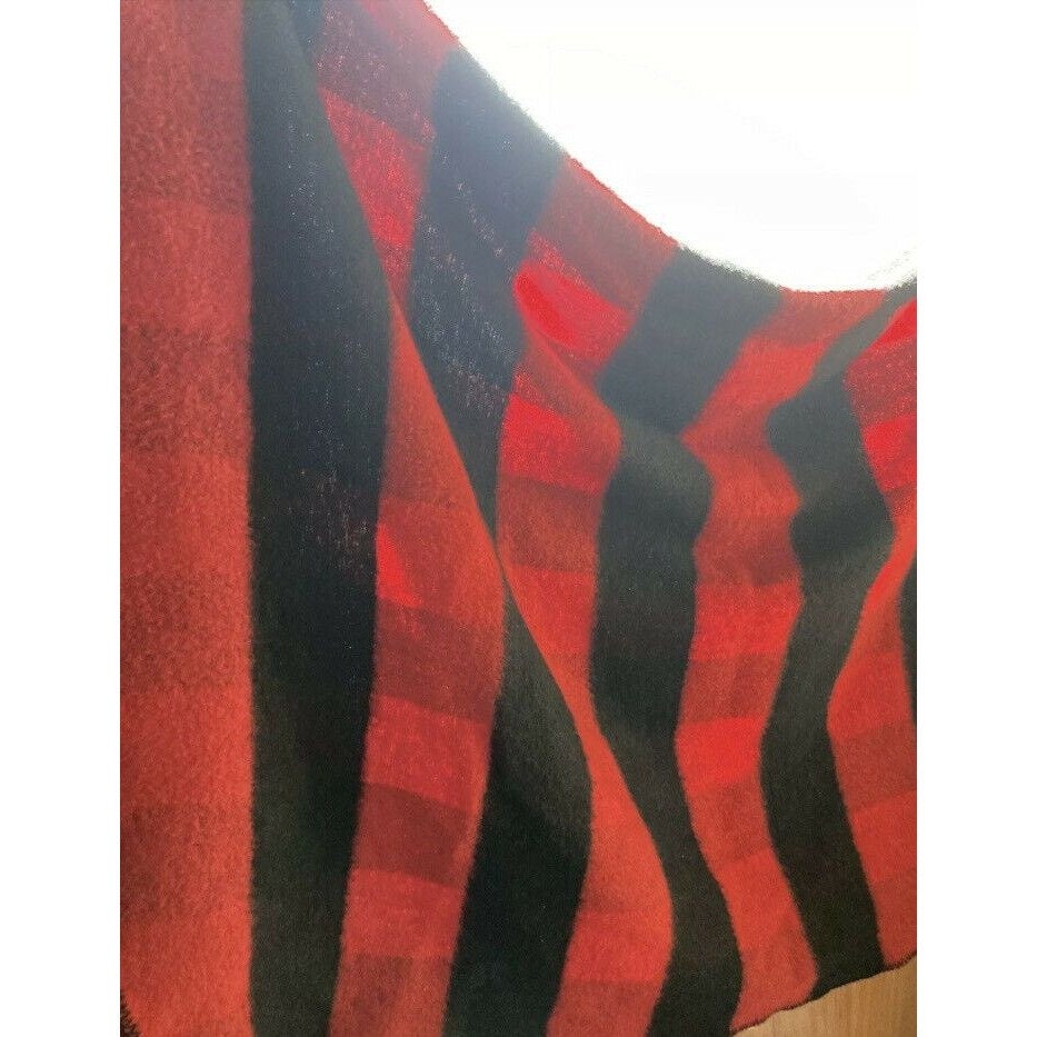 Vtg San Marcos Blanket Stadium Mexico 45 X 72acrylic Buffalo Plaid