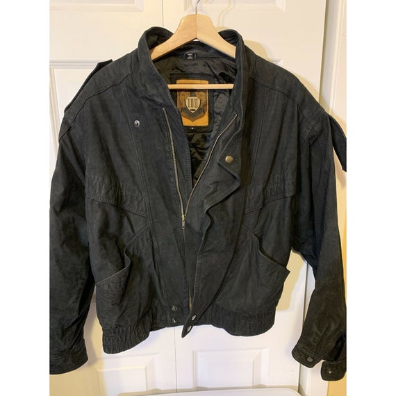 Vintage IOU Leather Jacket Black Mens Sz S - Etsy