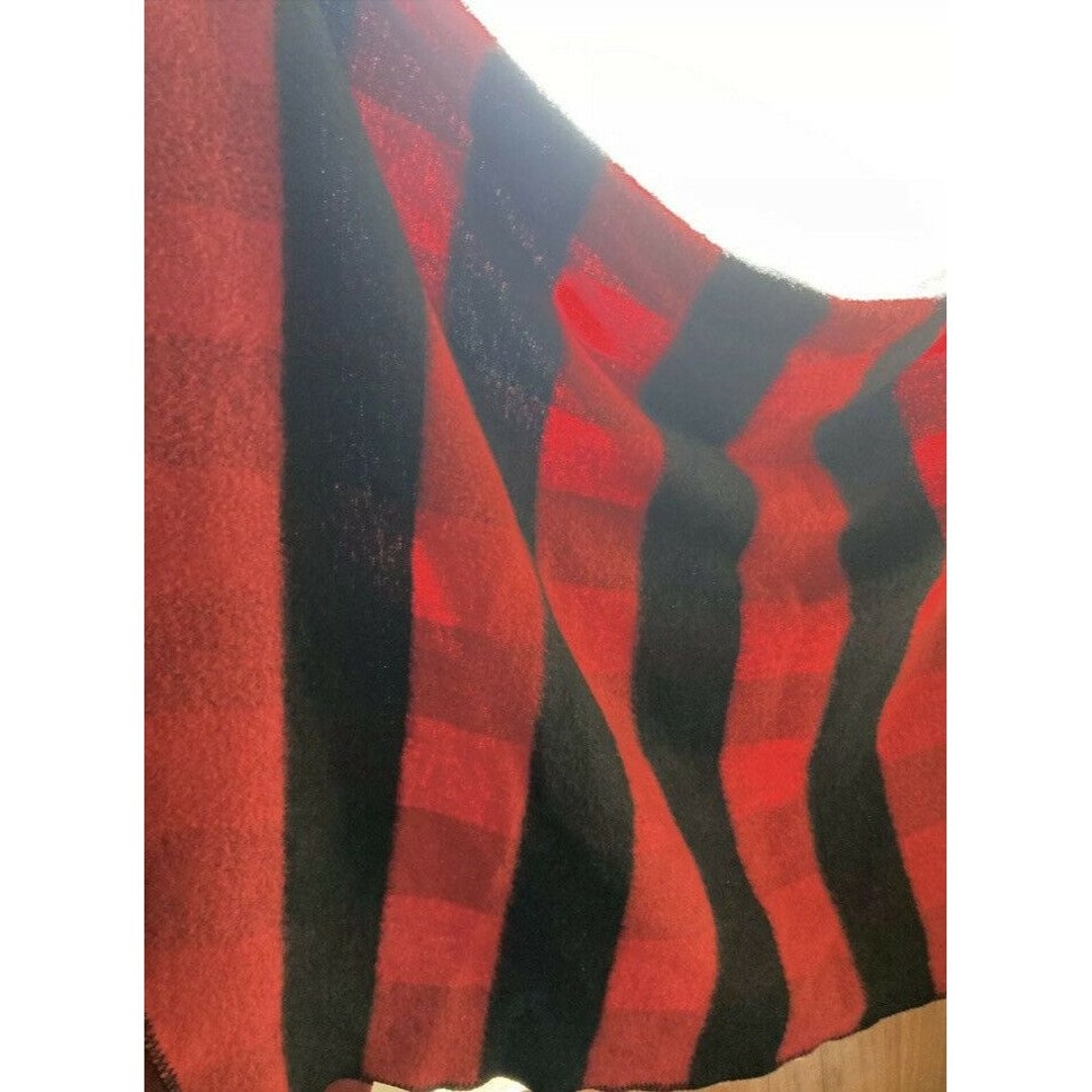 Vtg San Marcos Blanket Stadium Mexico 45 X 72acrylic Buffalo Plaid