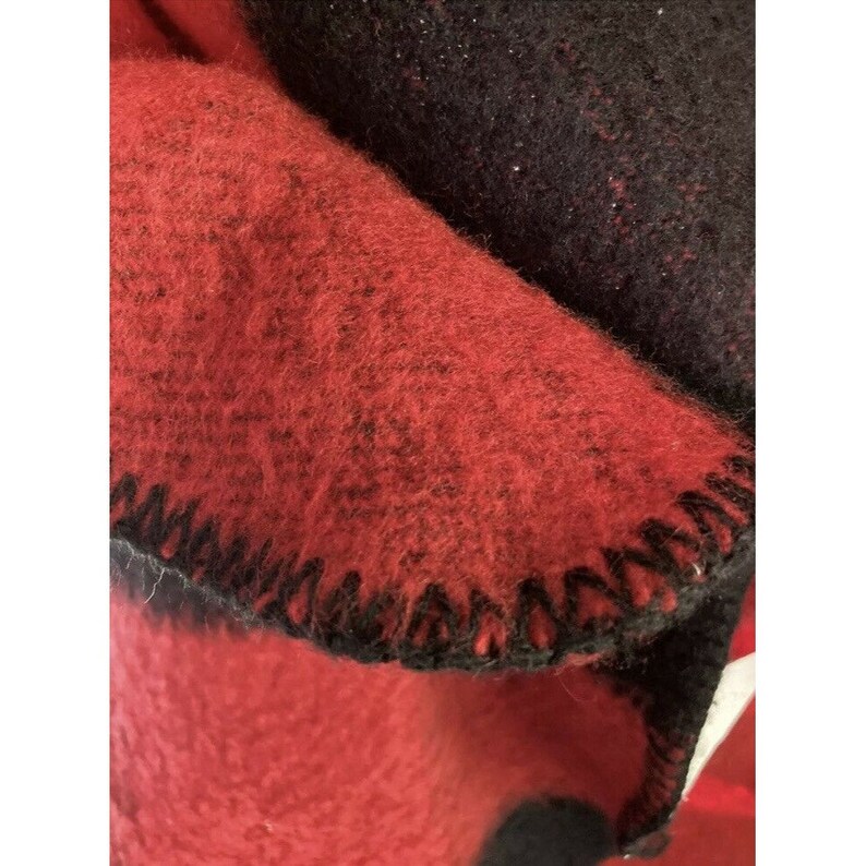 Vtg San Marcos Blanket Stadium Mexico 45 X 72acrylic Buffalo Plaid