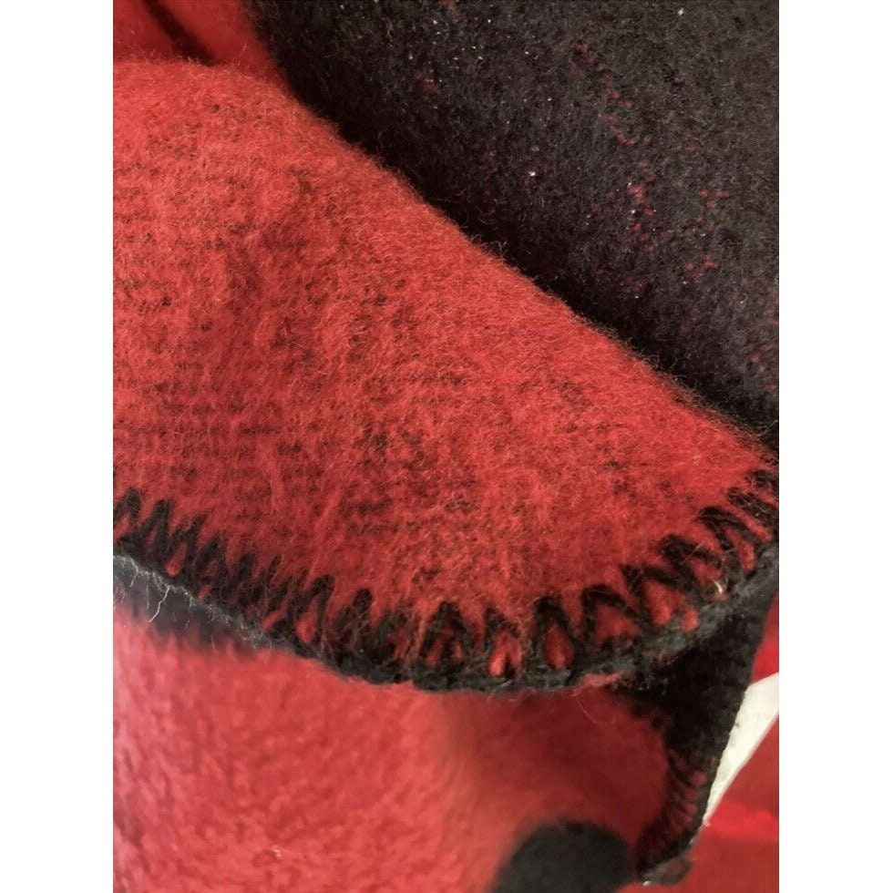 Vtg San Marcos Blanket Stadium Mexico 45 X 72acrylic Buffalo Plaid