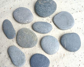 10 Kieselsteine ca. 3-4,5cm, Natursteine für Kieselkunst oder Steinbilder, Maritimen Deko, Serie 7