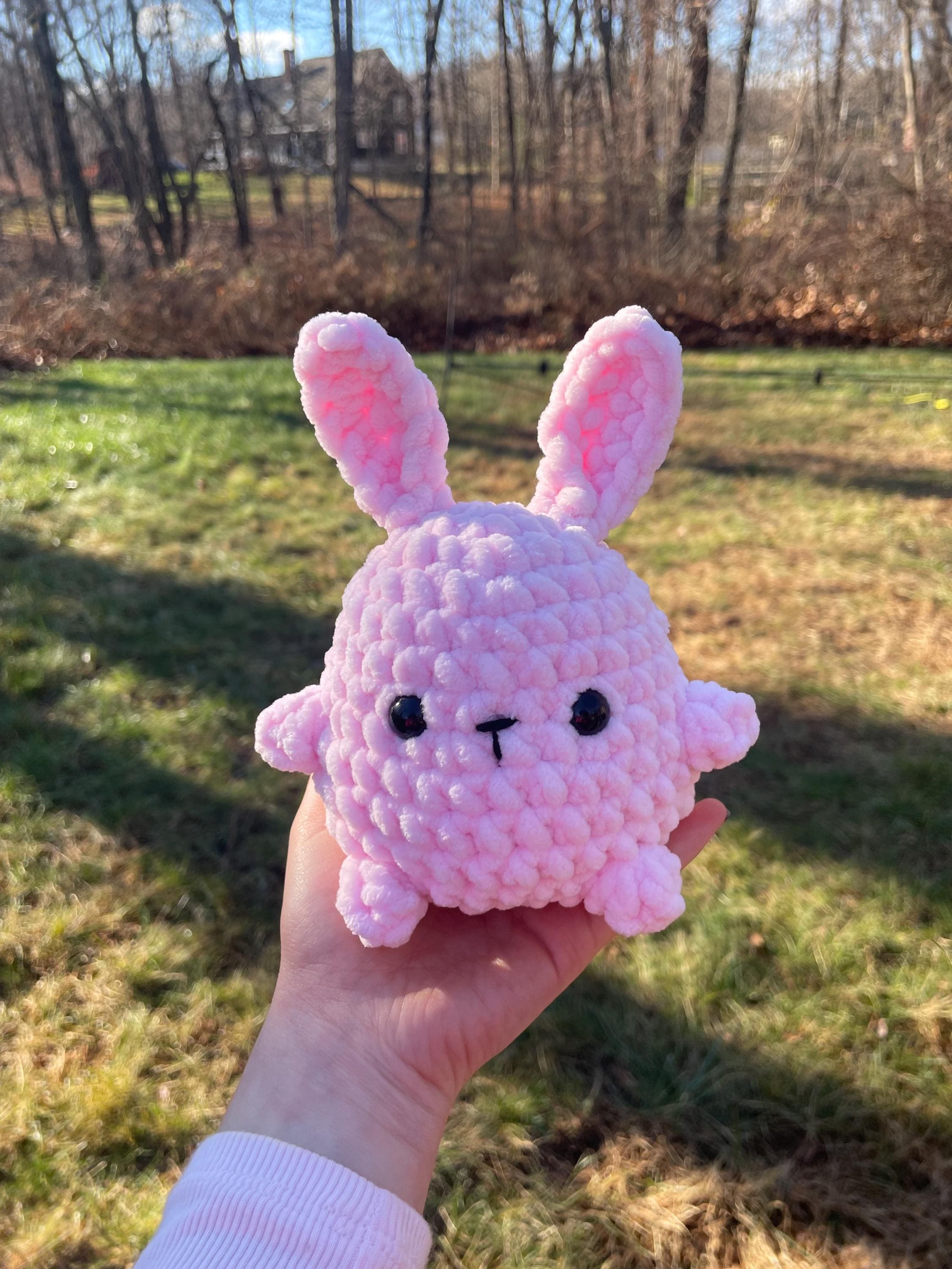 Crochet Cute Bunny Plushie | Fluffy Stuffed Animal Pink Purple Bunny ...