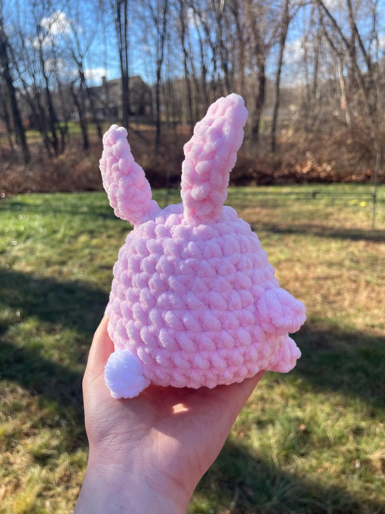 Crochet Cute Bunny Plushie | Fluffy Stuffed Animal Pink Purple Bunny ...