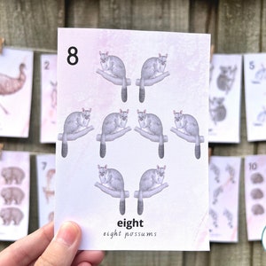 Australian Animal Number Flashcards, Reconciliation Week, Indigenous Animals, Naidoc Week, Preschool Printable, EYLF, Homeschool Resource