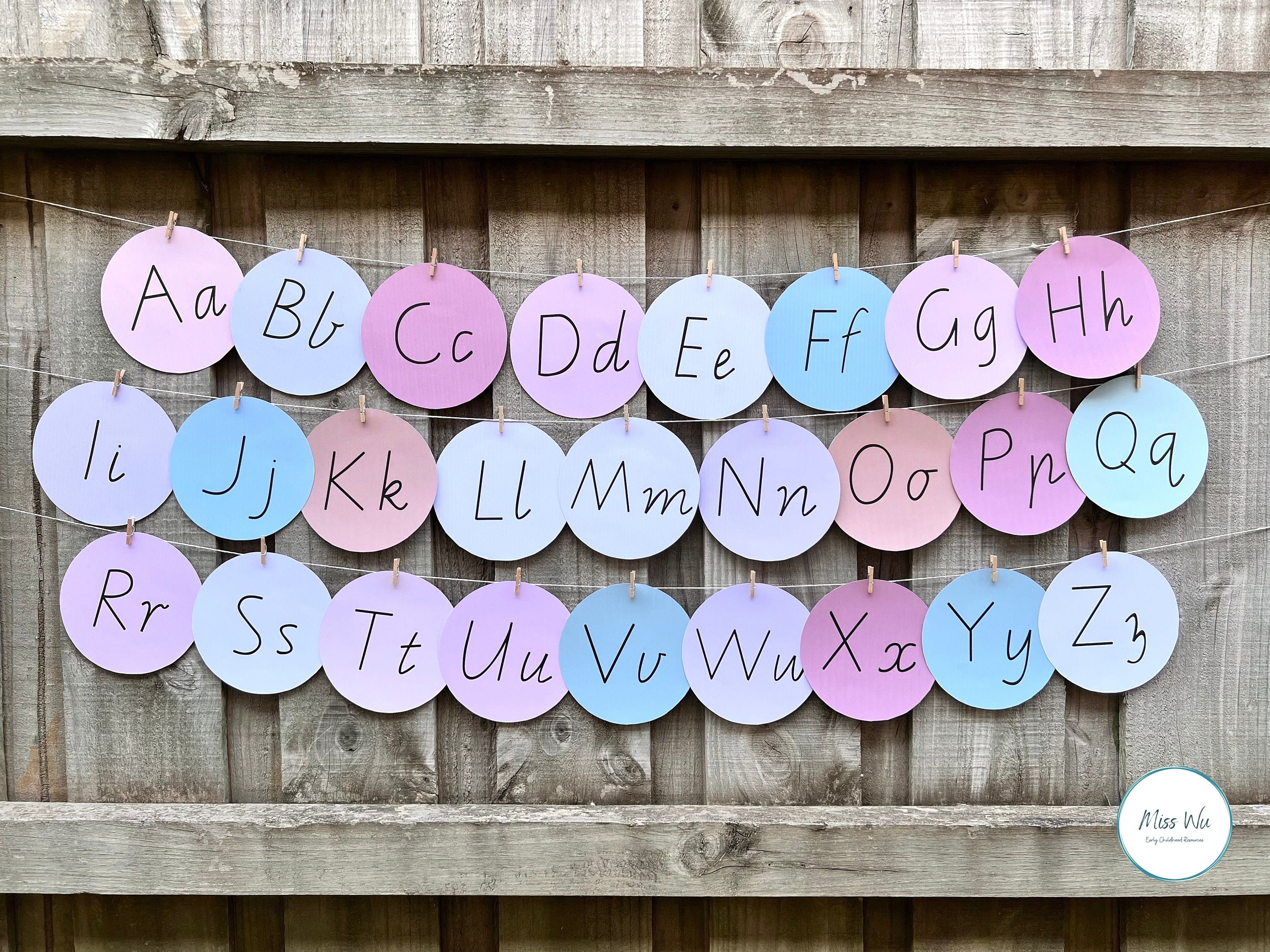 Victorian Cursive Alphabet Printable, Alphabet Word Wall Display, ABC
