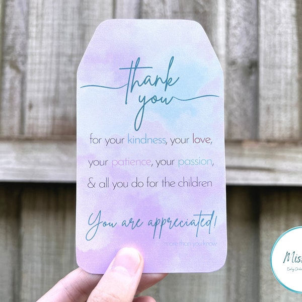 Early Childhood Educators' Day Gift Tag, Thank You Gift Tag, Teacher Appreciation Gift Tag, Educator Gift Idea, Digital Printable