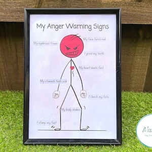 Wut Warnzeichen Poster, Anger Management, Poster zur emotionalen Regulierung, Visuelle Unterstützung, Klassenzimmermanagement, Digitale Ressourcen, EYLF