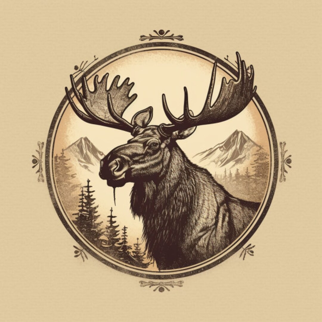 Vintage Moose Digital Download for Masculine Letterhead Etsy