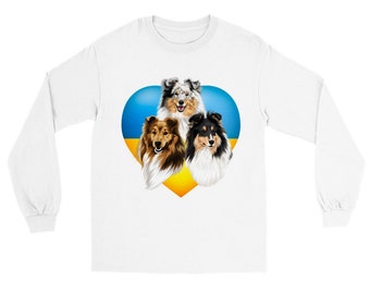 Shelties Heart Ukraine Unisex Longsleeve T-shirt