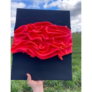 Modernes 3D painting „Electric Sunset “,  abstract, neon pink-orange