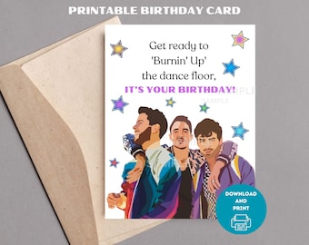 Jonas Brothers Printable Birthday Card, Printable Card, Birthday, Occasion Card, Printable Stationary, Funny Greeting Card