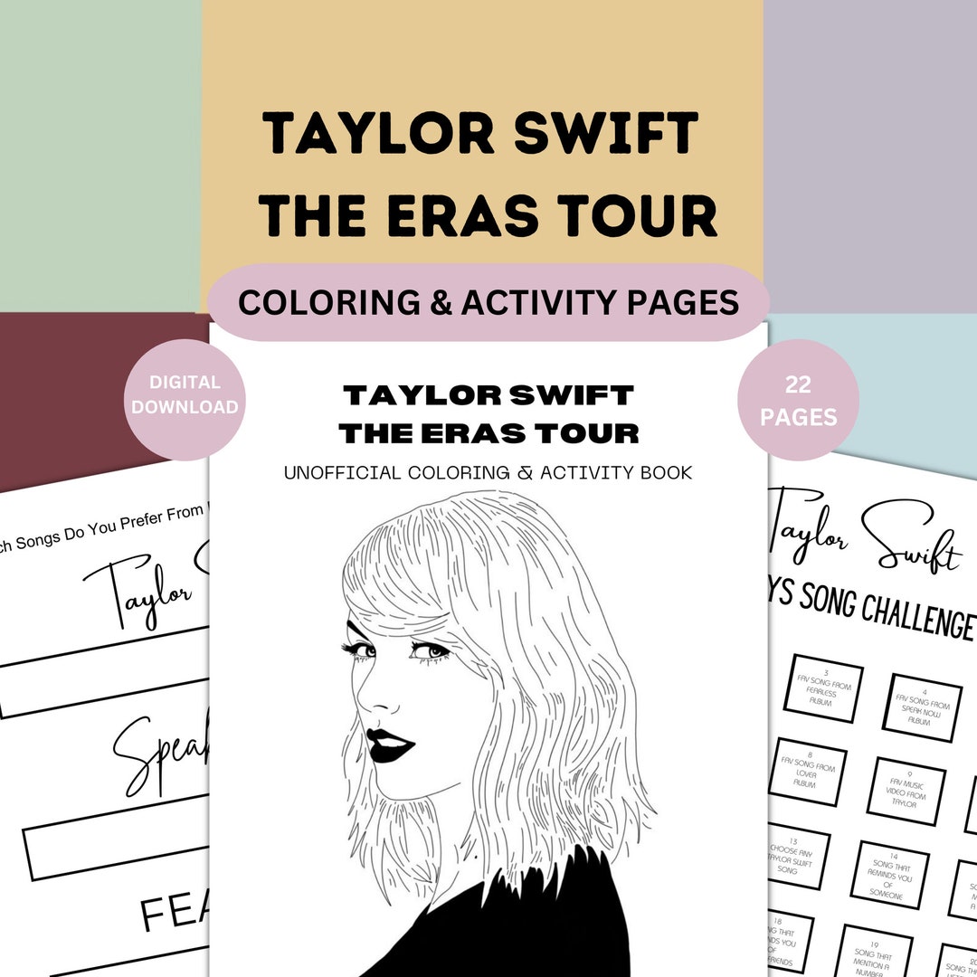 Taylor Swift Colouring and Activity Pages, Printable Taylor Swift