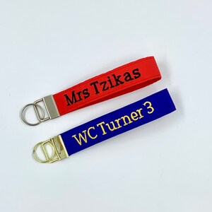 Personalized Keychain Wristlet, Fabric Key Chain, Wrist Lanyard, Key Fob