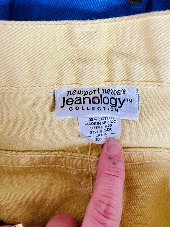 Vintage 1980s Yellow Newport News Jeanology 5 Poc… - image 9