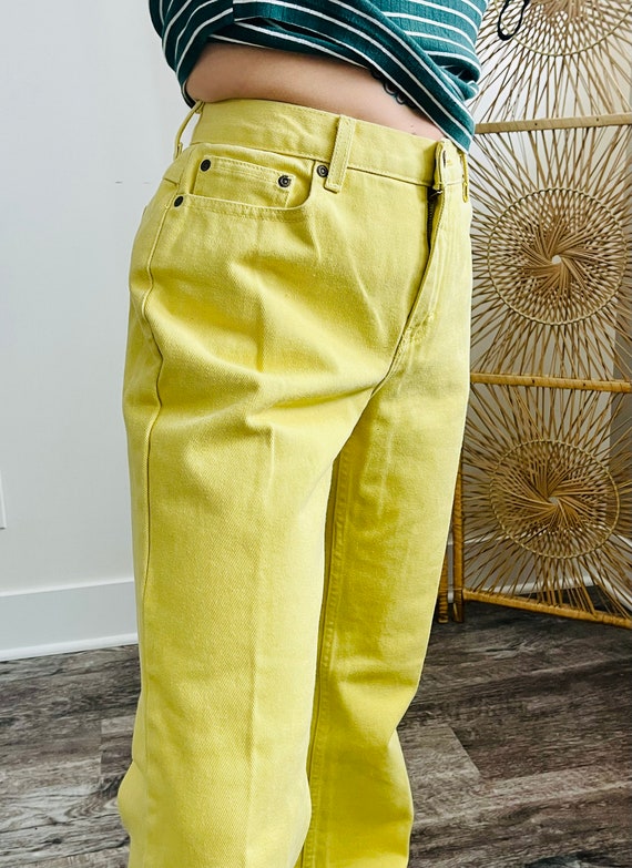 Vintage 1980s Yellow Newport News Jeanology 5 Poc… - image 6