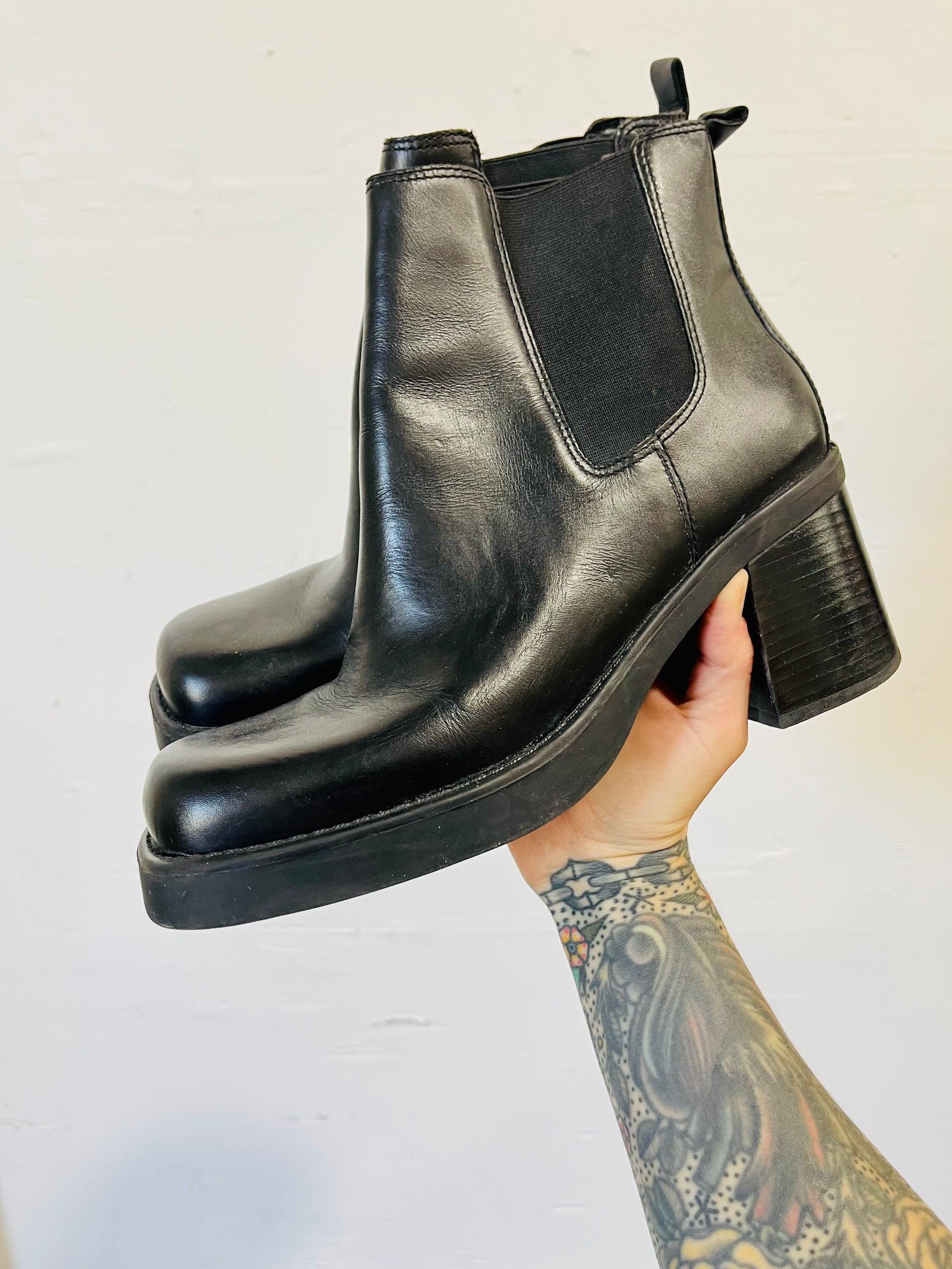 1990s Vintage Mia Chunky Ankle Boot Etsy Israel