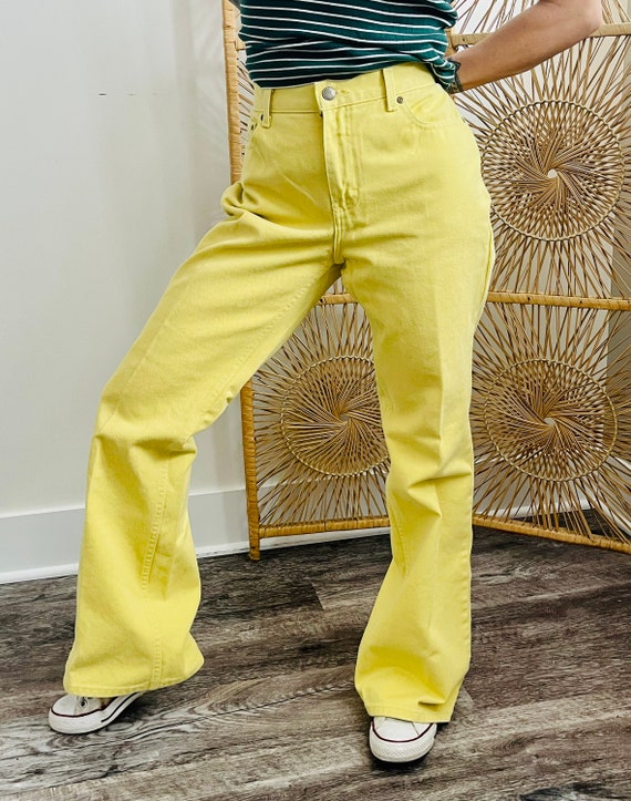 Vintage 1980s Yellow Newport News Jeanology 5 Poc… - image 4