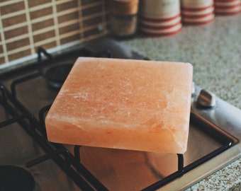 Himalayan Pink Salt Cooking Block Square  20 x 20 x 5 CM Suitable for Hob BBQ Oven