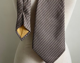 Vintage Christian Dior Oblique Monogram Silk Tie Necktie Accessories Made in Italy Menswear - Free shipping
