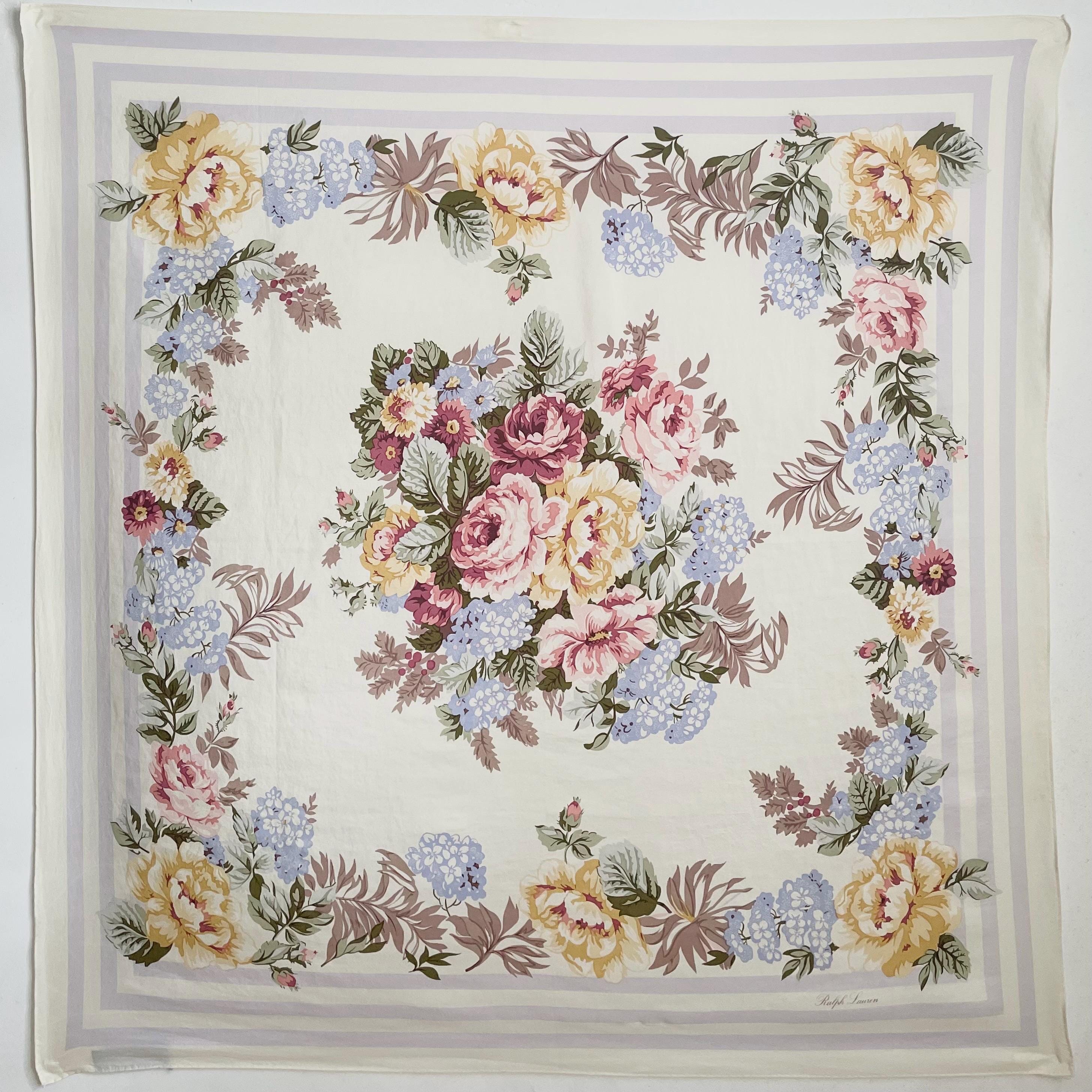 Ralph Lauren Silk Scarf Floral - Etsy