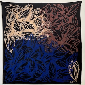 Vintage Sonia Rykiel zijden sjaal hoofddoek sjaal vintage accessoires (33&quot; x 34,5&quot;)