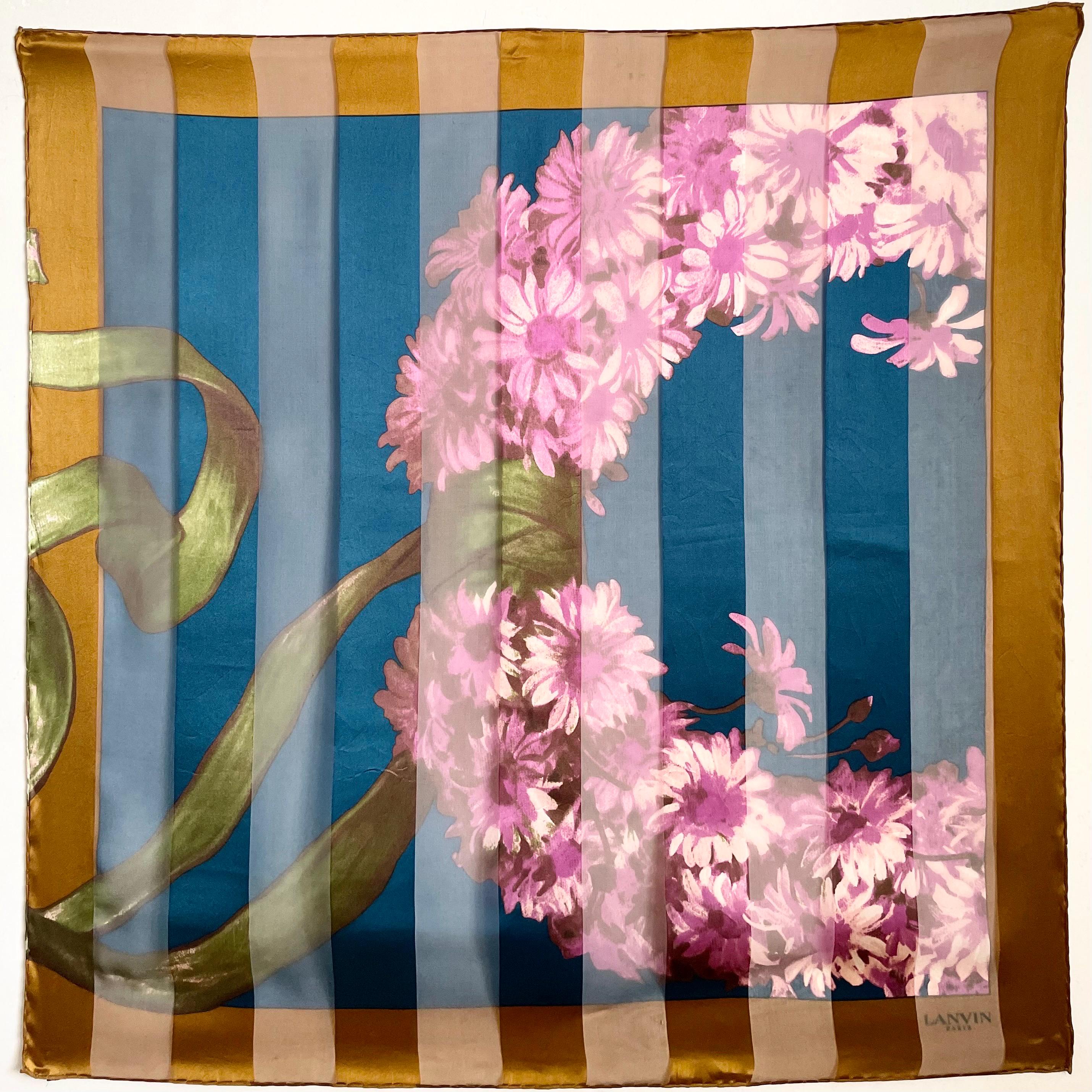 LANVIN 90s イタリア製 ボタニカル柄 ポロシャツ ヴィンテージ