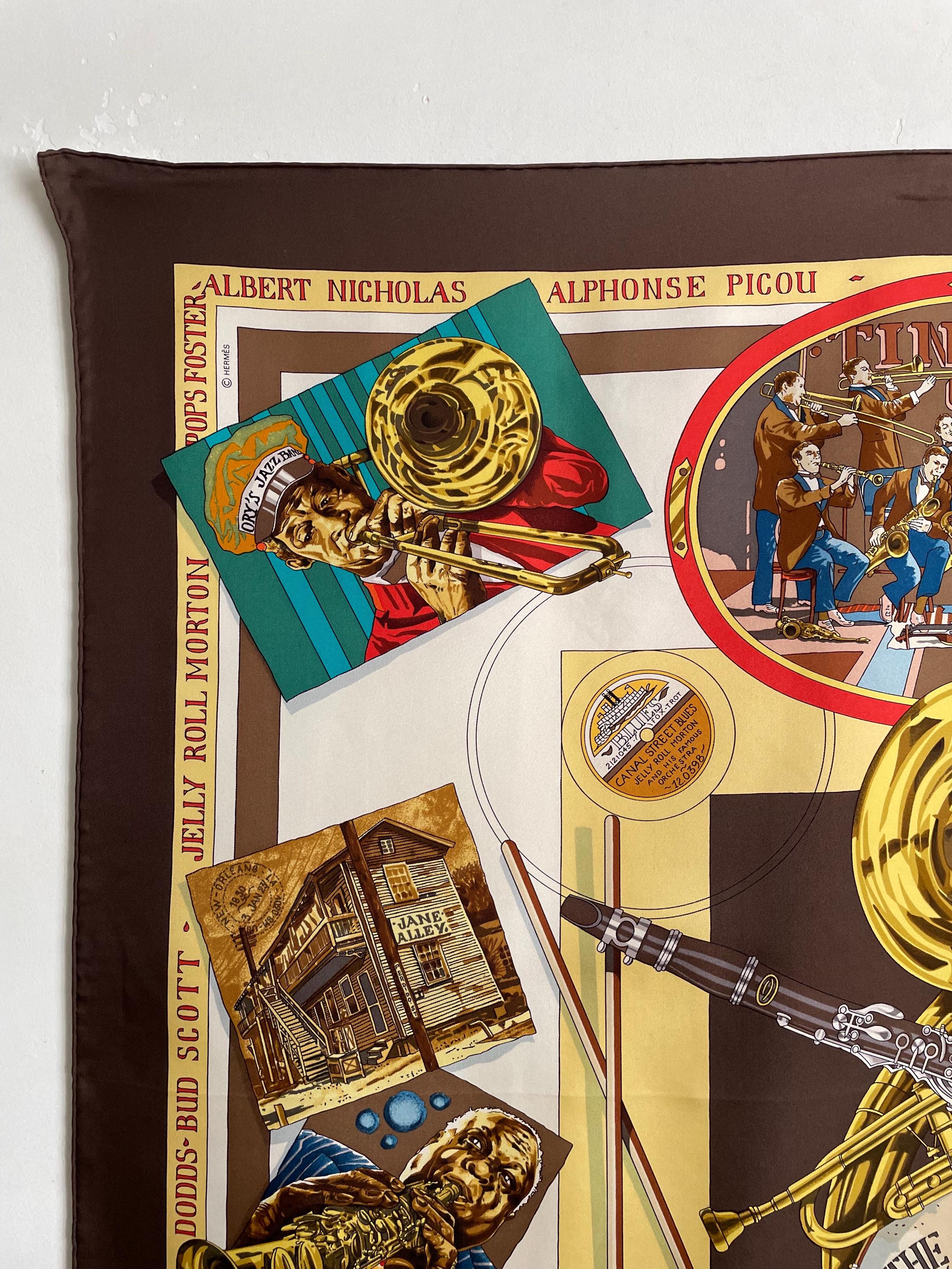HERMES ビンテージスカーフ カレ90 ニューオリンズ・クレオール・ジャス HERMES ビンテージスカーフ カレ90 ニューオリンズ・クレオール