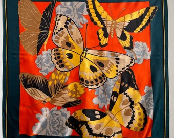 Papillon Floral Pop Multicolore vintage Polyester Foulard Accessoires Mode Femme-Livraison gratuite