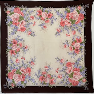 Vintage Manolo Borromeo silk scarf - Free shipping