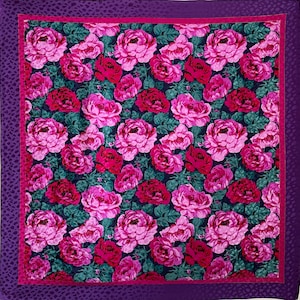 Vintage Floral Silk Scarf - Designer Neckscarf (33&quot; x 33&quot;)