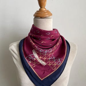 Vintage Christian Dior CD Monogram Silk Scarf Neckscarf Accessories ...