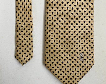 Vintage Yves Saint Laurent Silk Italy Tie Necktie Accessories Made in France Menswear - Free shipping