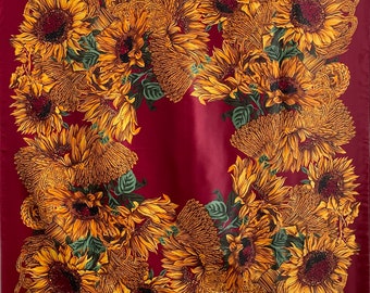 Vintage Sonnenblumenkette Polyester Schal Halstuch Accessoires Damen Sommermode-Kostenloser Versand