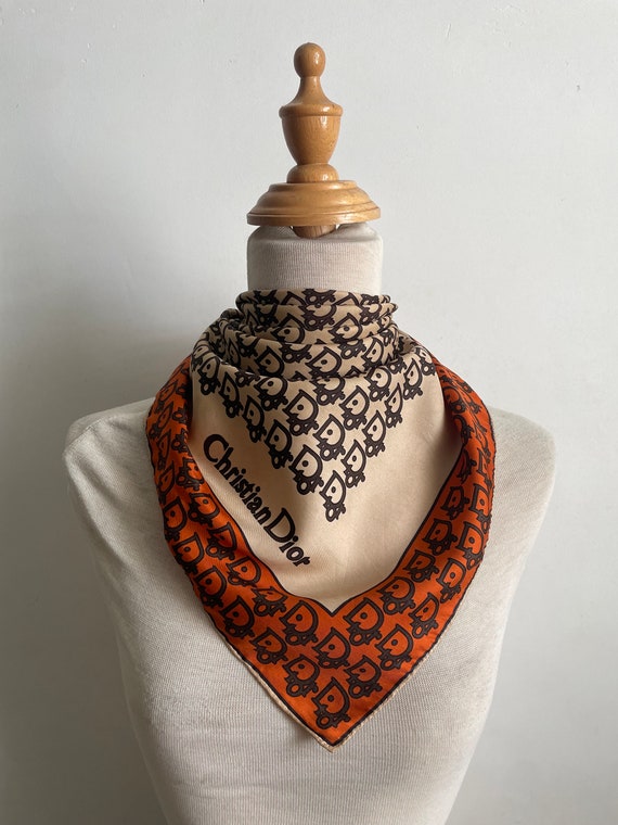 Vintage Christian Dior Monogram Scarf Neckscarf Made … - Gem