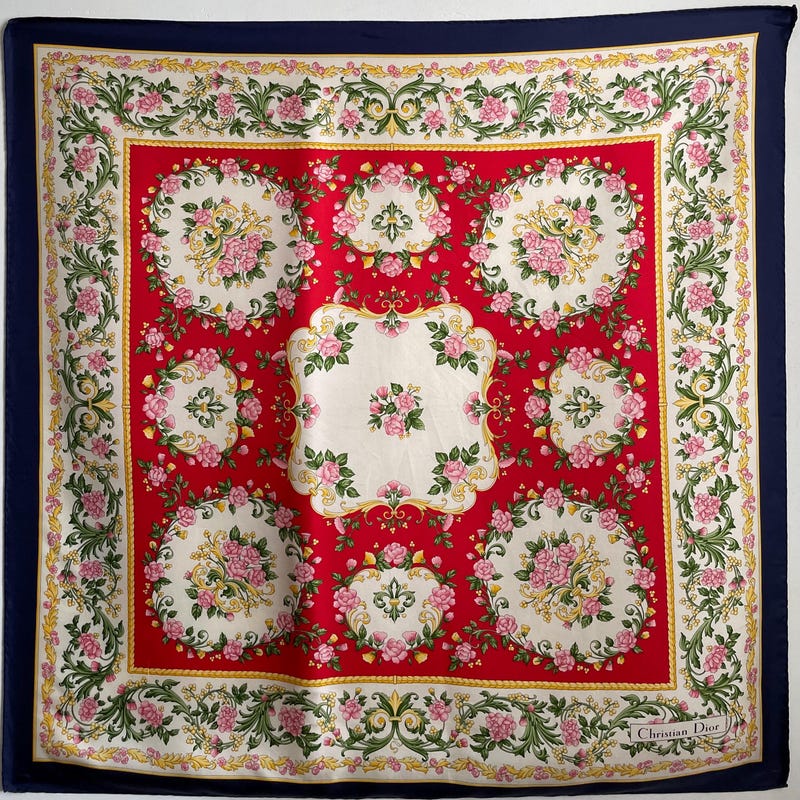 Vintage Style Large Silk Wrap/Scarf