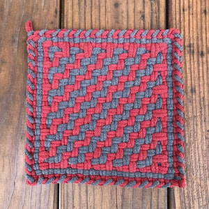 Large 8” Square Handmade Trivet /Potholder—100% Cotton—Made in USA—**free shipping**