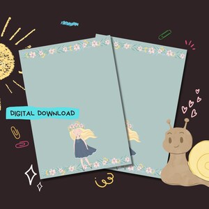 Daydreamer - Descarga digital PDF - Papel para escribir cartas Penpal - Hojas de papel de notas imprimibles instantáneamente - Forrado y sin forro incluido