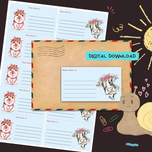 Farm Life - Download digital em PDF - Imprima em casa e entregue no endereço adesivos - Etiquetas forradas e sem forro - tamanho 99 mm x 57 mm