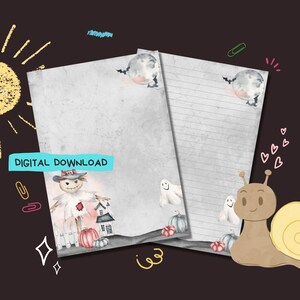 Épouvantail - Téléchargement numérique PDF - Papier à lettres pour correspondance - Feuilles de papier à lettres imprimables instantanément - Avec et sans doublure inclus