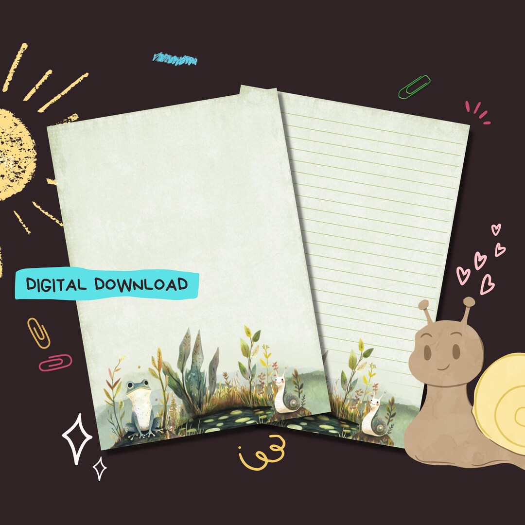 Around the Pond Letter Writing Paper, Pen Pal Printable Notepaper ...