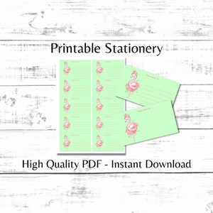 Etiquetas fofas Flamingo PDT - Imprima em casa e entregue no endereço - download digital em PDF - Forrado e sem forro - tamanho 99 mm x 57 mm