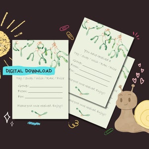Mistelzweig - PDF digitaler Download - Print at Home Tag Einlagen - Penpal dekorierte tausch / wunsch / rak Einlagen - Sofort druckbar - 2 Größen