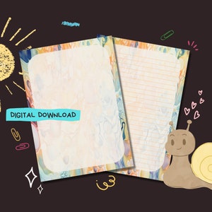 Resumen - Descarga digital en PDF - Papel para escribir cartas por correspondencia - Hojas de papel imprimibles al instante - Incluye líneas y sin líneas