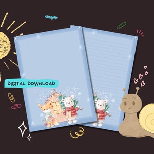 Lets Decorate - Descarga digital PDF - Papel para escribir cartas de Penpal - Hojas de papel de notas imprimibles al instante - Forrado y sin forro incluido