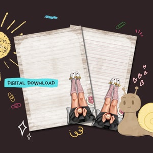 Winter Relax - Descarga digital PDF - Papel para escribir cartas de Penpal - Hojas de papel de notas imprimibles al instante - Forrado y sin forro incluido