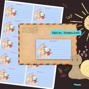 Laten we decoreren - PDF digitale download - Thuis afdrukken, afleveren op adresstickers - Gevoerde en ongevoerde etiketten - formaat 99 mm x 57 mm