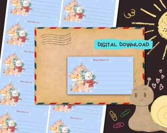 Vamos a decorar - Descarga digital en PDF - Imprima en casa, entregue las pegatinas en la dirección - Etiquetas forradas y sin forro - Tamaño 99 mm x 57 mm